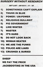 Surgery Without Research - Morecambe Punk Festival 2018, Saturday 17th November